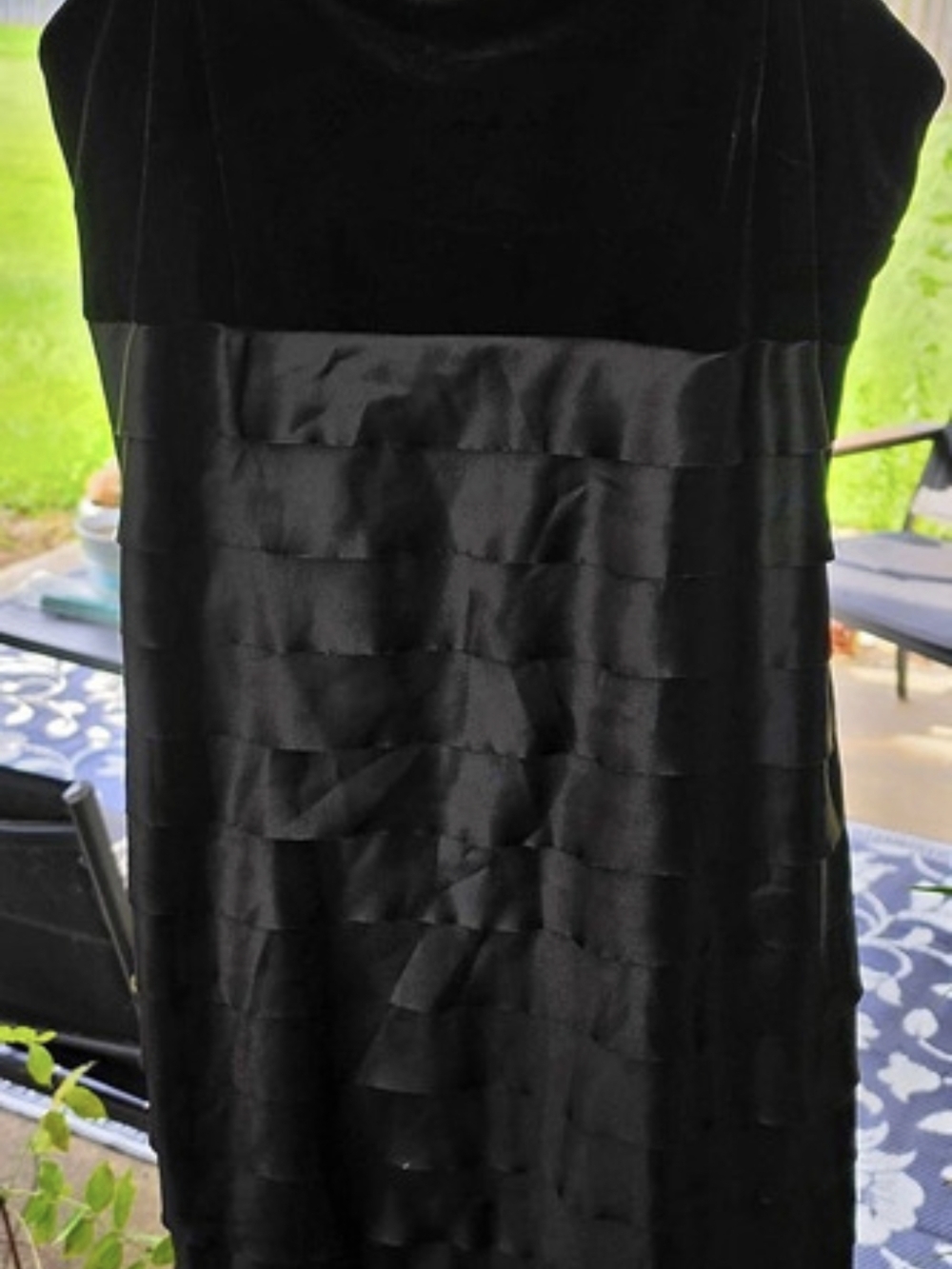 Alex Evenings Black Abstract Midi Dress Size 16 Like New